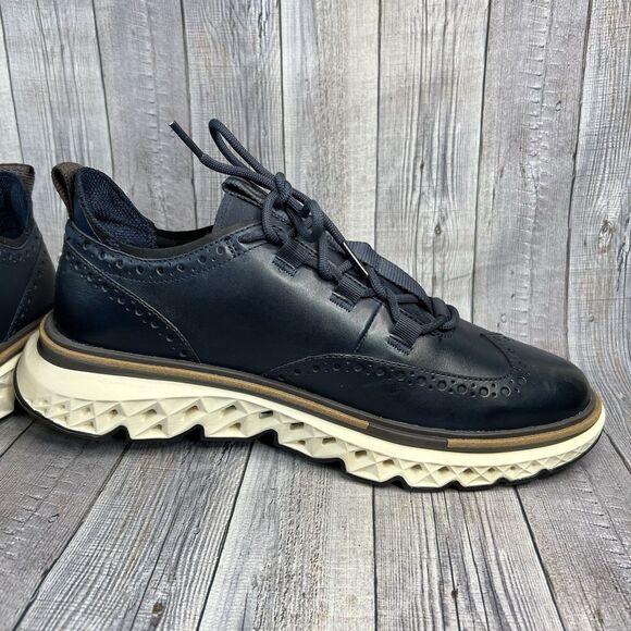 Cole Haan 5.ZEROGRAND Wingtip Oxford Shoes Men's 9W Dark Navy C38901 - Picture 8 of 11